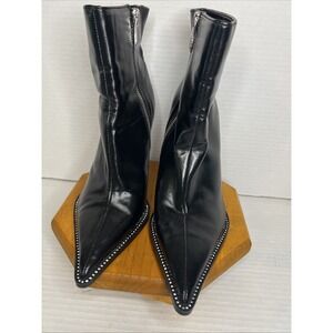 ZARA SHINY HIGH HEEL BOOTS EMBELLISHED RHINESTONE ANKLE BOOTS NWOT. Size 6.5(37)